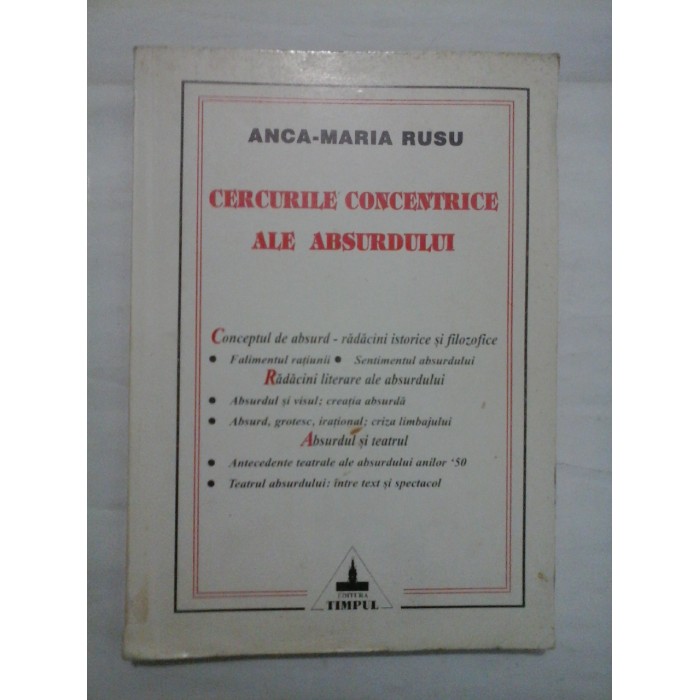 CERCURILE CONCENTRICE ALE ABSURDULUI  -  ANCA-MARIA RUSU